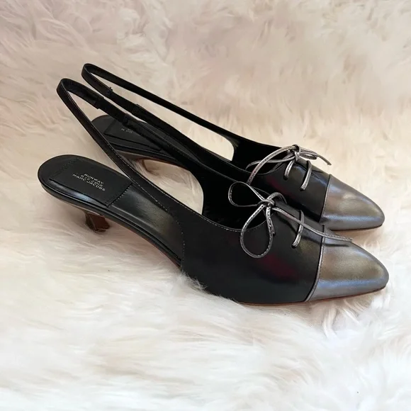 New! MARC JACOBS Runway Cap Toe Slingback Kitten Heels